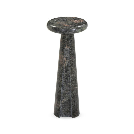 Ashley Avaline Polished Marble Accent Table | Luxury Modern Round Pedestal End Table | Solid Stone Side Table