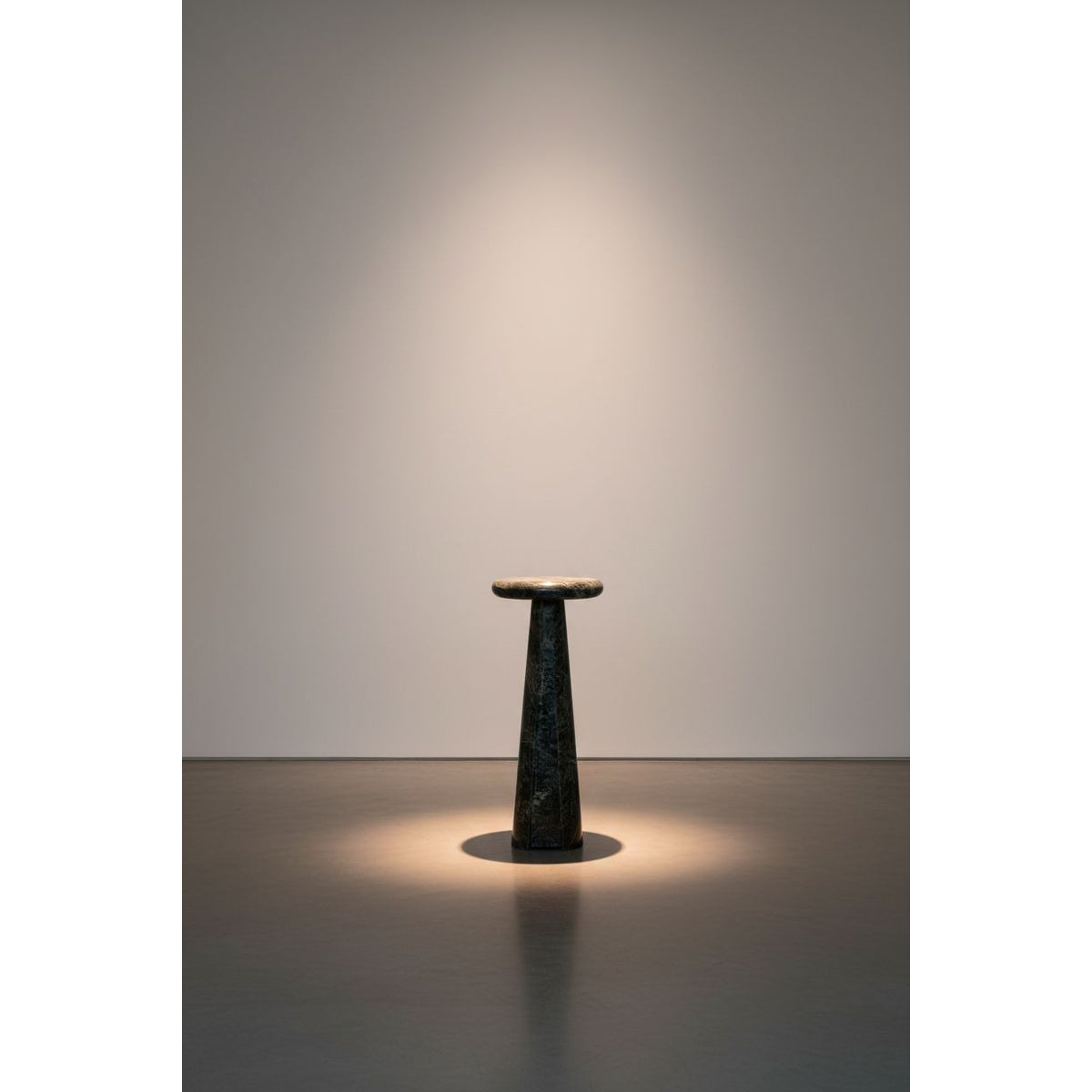 Ashley Avaline Polished Marble Accent Table | Luxury Modern Round Pedestal End Table | Solid Stone Side Table