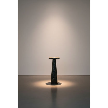 Ashley Avaline Polished Marble Accent Table | Luxury Modern Round Pedestal End Table | Solid Stone Side Table