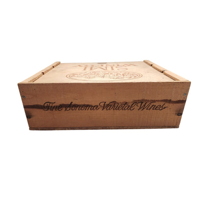 Vintage Simi Winery Wooden Box With Sliding Lid & Dividers