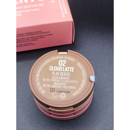 Kaja Play Bento Blendable Trio Blush Bronzer & Highlighter Cloud Latte