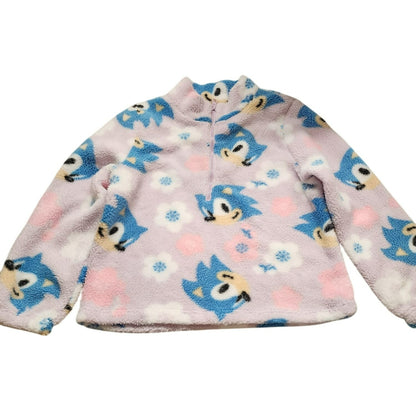 Sonic The Hedgehog Kids Jacket XL Pink Blue Floral Cartoon Print