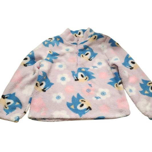 Sonic The Hedgehog Kids Jacket XL Pink Blue Floral Cartoon Print