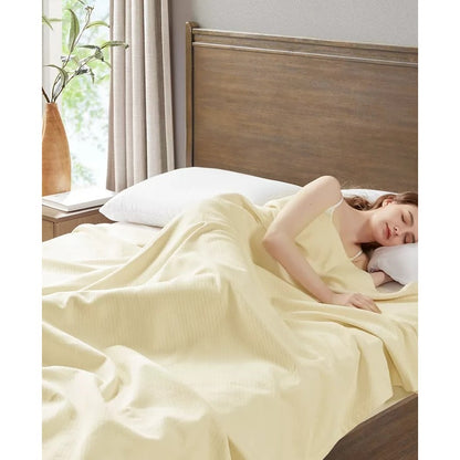 Madison Park Liquid Cotton Blanket, Twin  Ivory