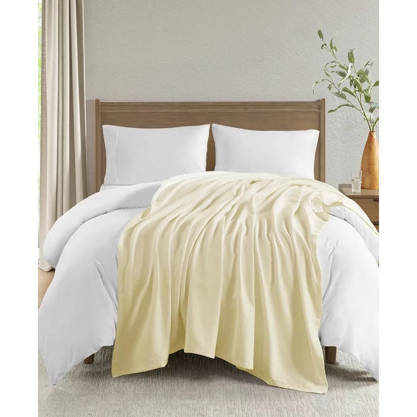 Madison Park Liquid Cotton Blanket, Twin  Ivory