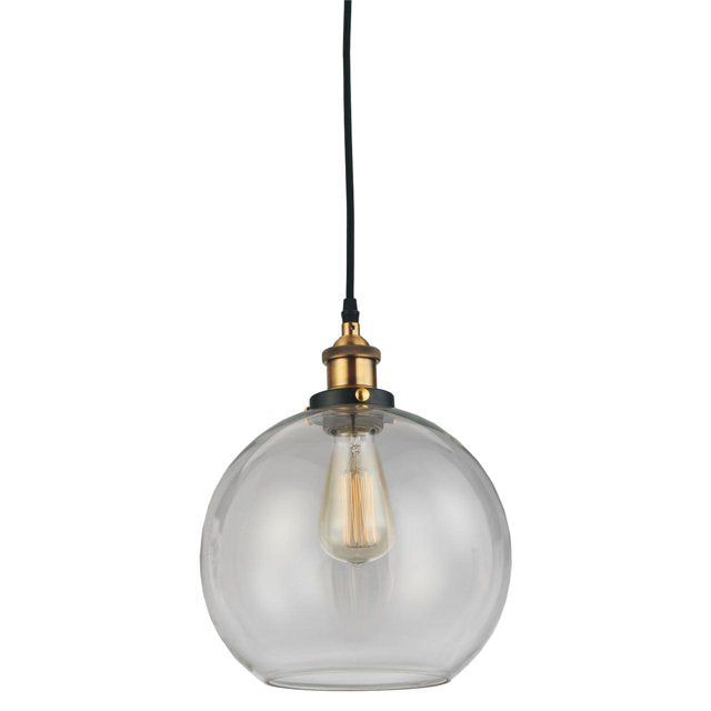 JL Styles Inc Clear Glass Globe 1-Light Pendant Light