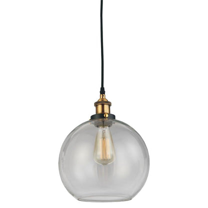 JL Styles Inc Clear Glass Globe 1-Light Pendant Light