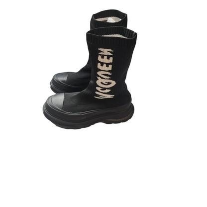 Alexander McQueen Tread Logo Sock mens shoes Black SIZE40