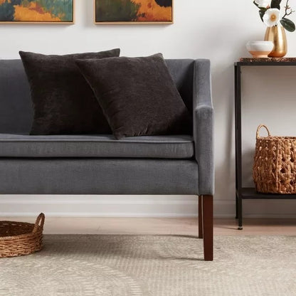 Threshold 2pk Chenille Square Throw Pillows Black -