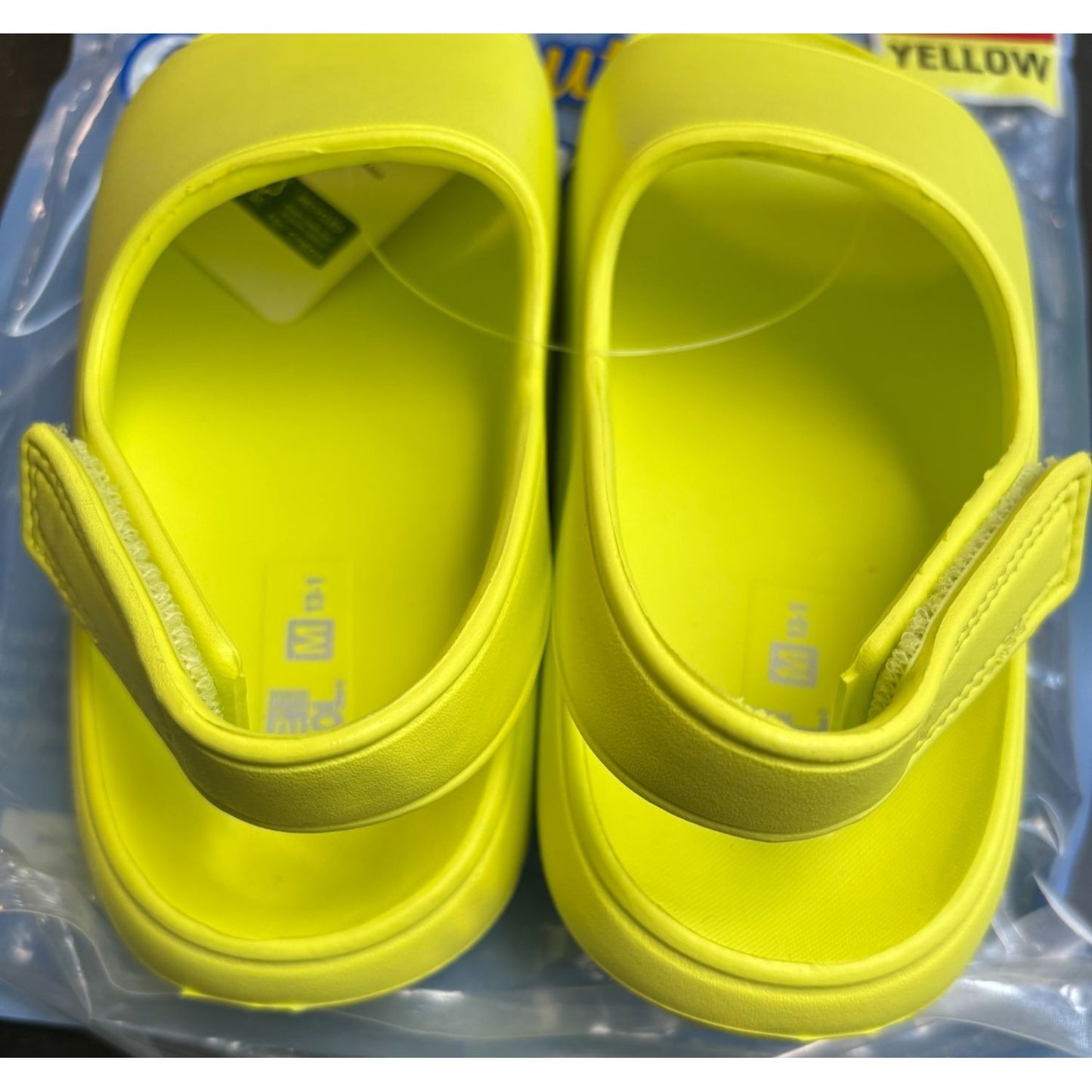 32 Degrees Cool Youth Cushion Slides Yellow Open Toe Walking  - 13-1 Medium