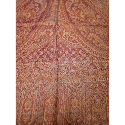 Paisley Patterned Orange & Red Pashmina Scarf Wrap With Fringe Edges