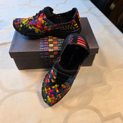 Bernie Mev Vicky Black Multi Women’s NIB Woven Comfort Shoes