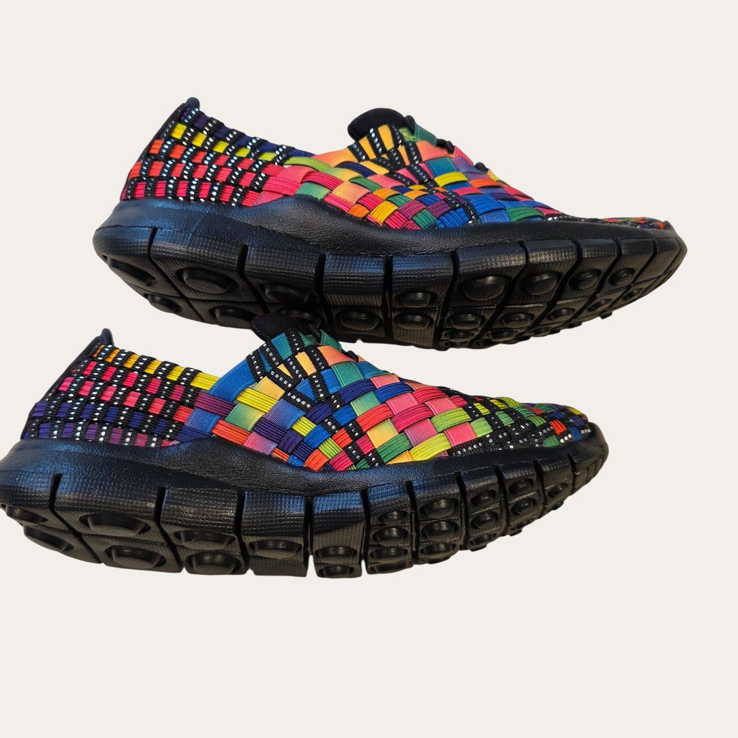 Bernie Mev Vicky Black Multi Women’s NIB Woven Comfort Shoes