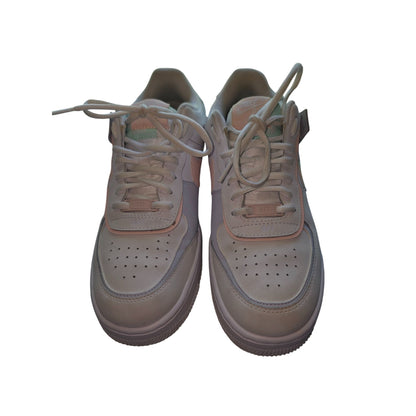 Nike Air Force 1 Shadow White Pink Green Sneakers Womens Size 7.5