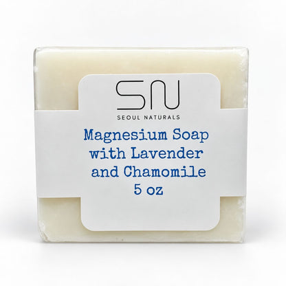 Seoul Naturals Magnesium Soap with Lavender & Chamomile – 5 oz | Relaxing Bath & Body Bar