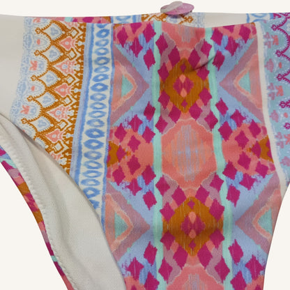 Raisins Cheeky Fit Multicolor Bikini Bottom With Tribal Print - Size M