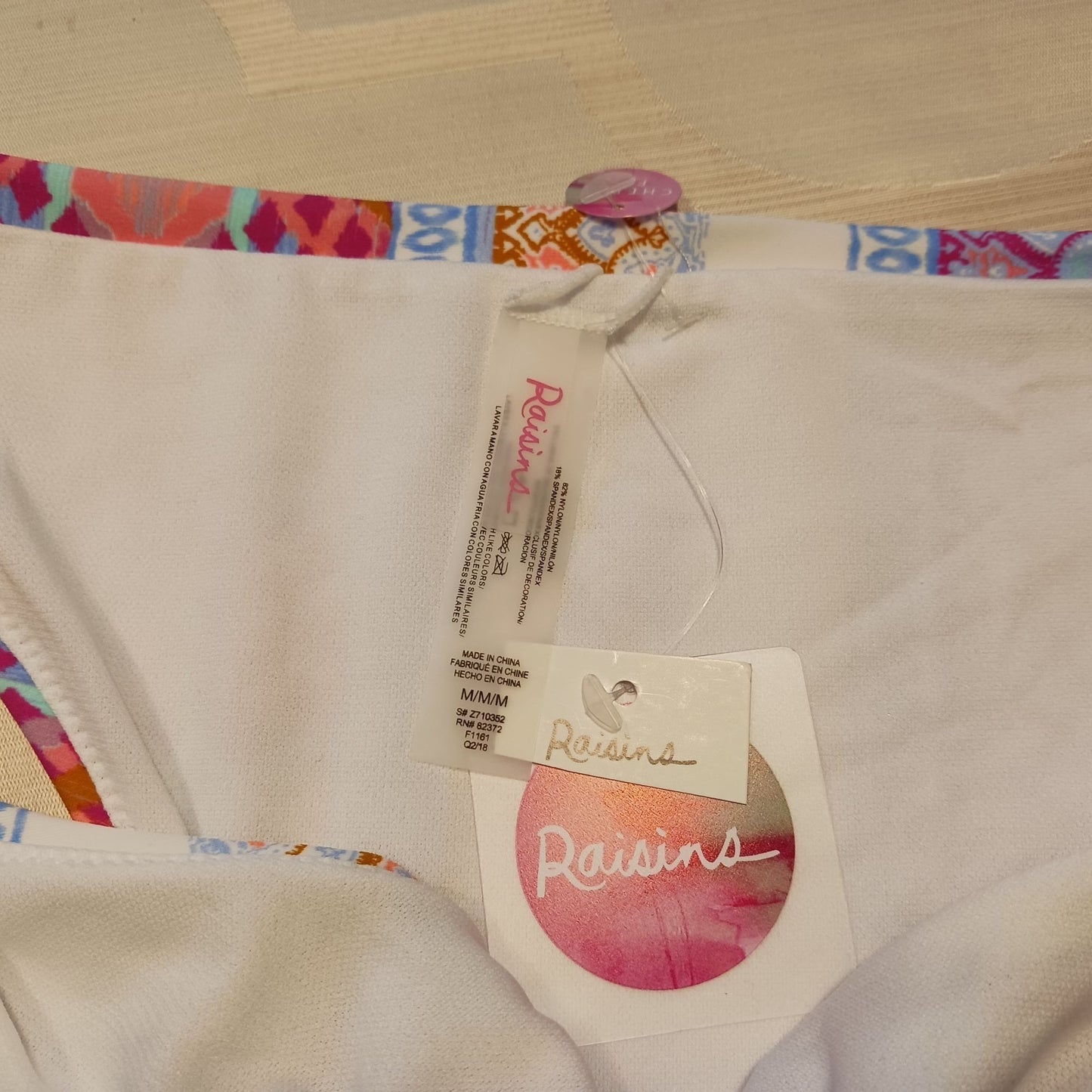 Raisins Cheeky Fit Multicolor Bikini Bottom With Tribal Print - Size M