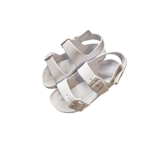 Harper Canyon White Double-Buckle Sandals For Kids Size 11 Adjustable Straps With Textured Sole