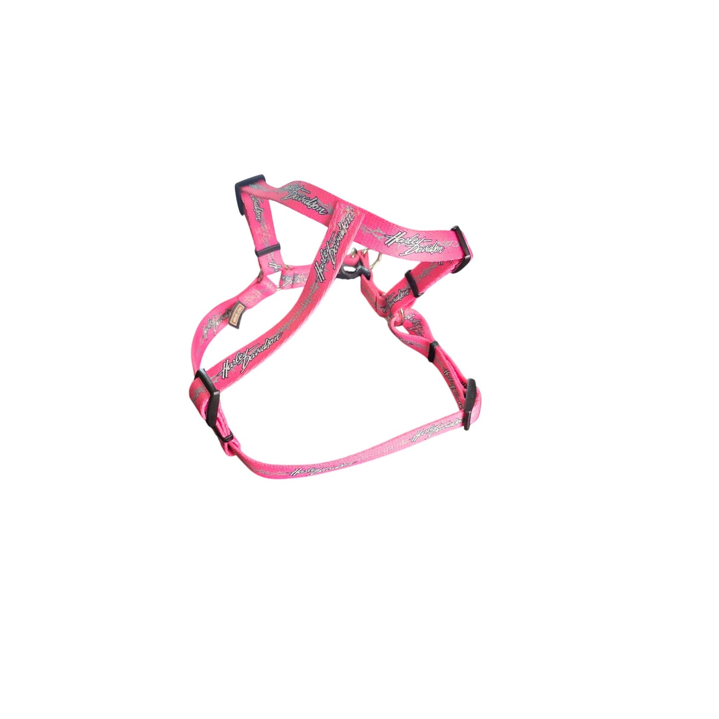 Harley-Davidson Pink Adjustable Dog Harness With Metal Ring & Quick-Release Buckles