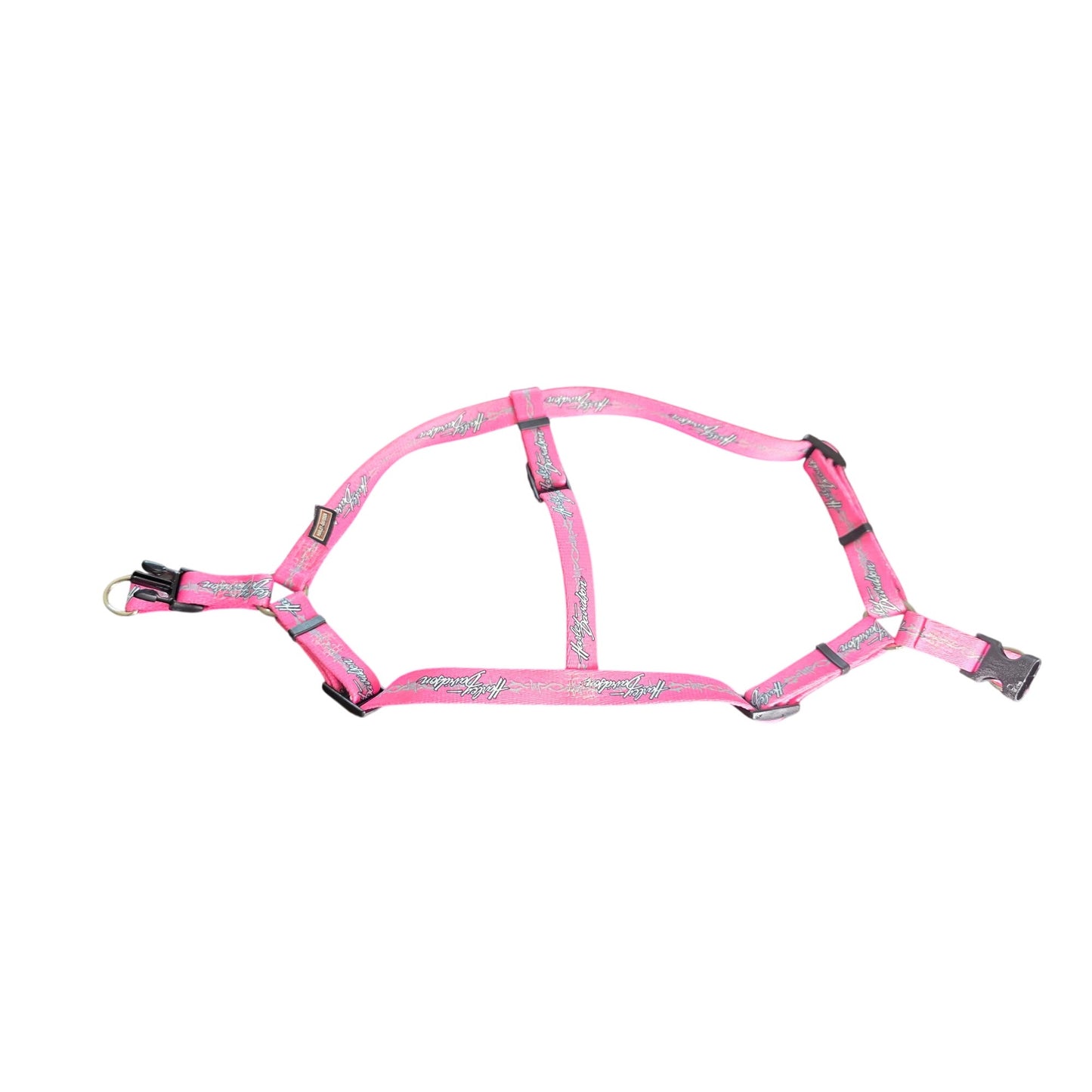 Harley-Davidson Pink Adjustable Dog Harness With Metal Ring & Quick-Release Buckles