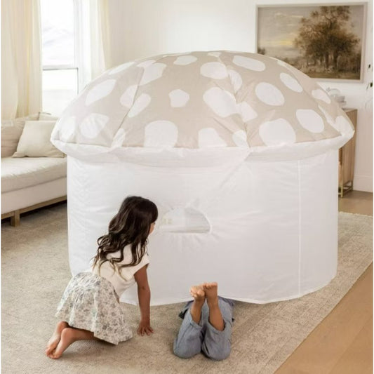 SMOL Space Inflatable Mushroom Fort 4 X 4 X 5 With Storage Bag For Kids Ages 3+