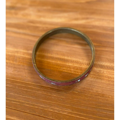 Vintage Gold Tone Pink Glitter Mirror Pieces Bangle Bracelet