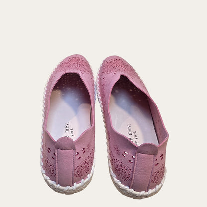 Bernie Mev TW09 Pink Women's Laser Cut Mandala Floral Slip On Flats NIB