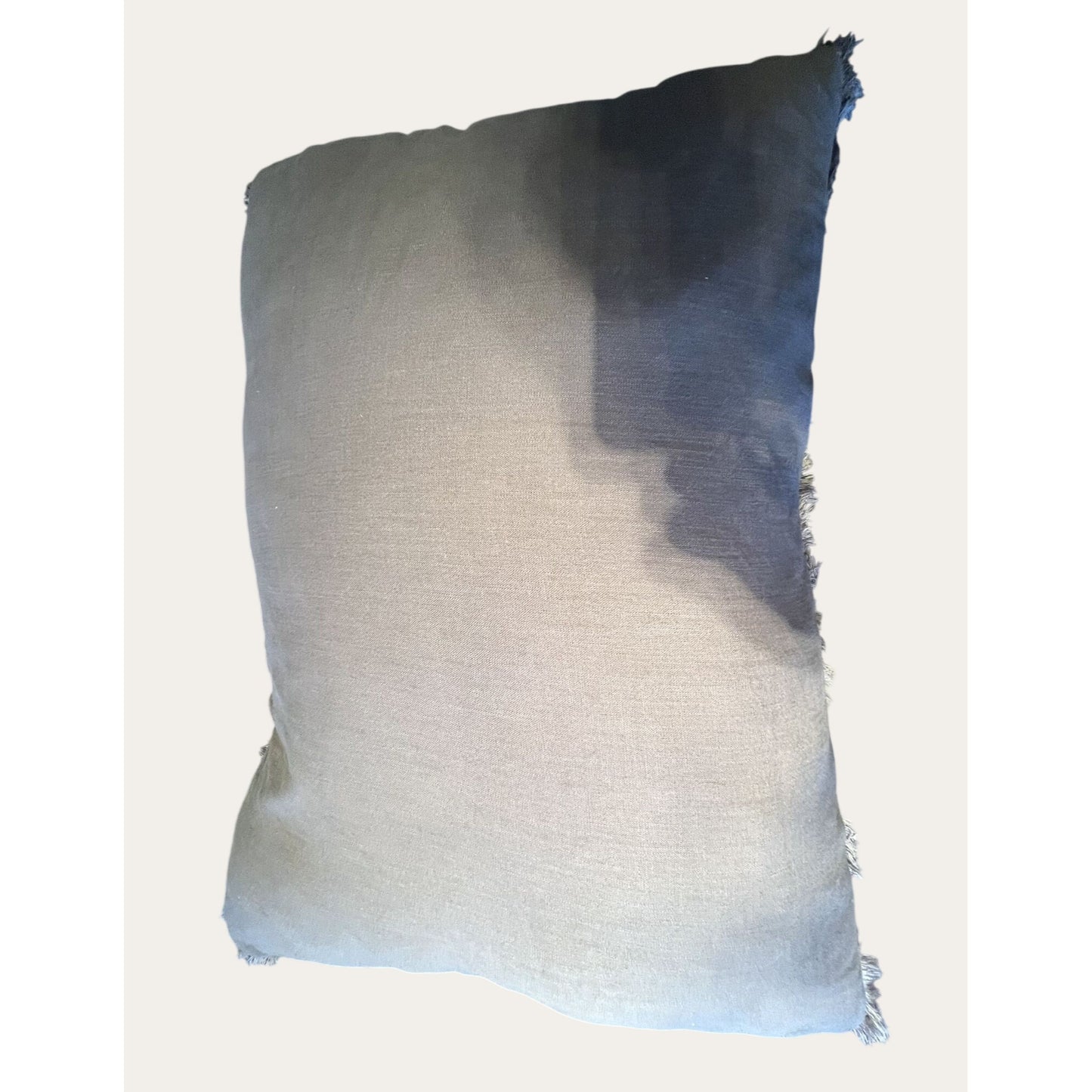 Soft Linen Euro Pillow With Frayed Edges Coastal Farmhouse Decor Accent