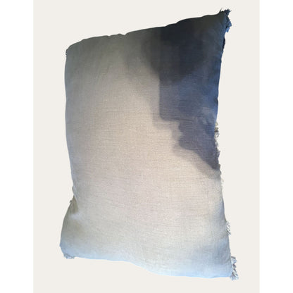 Soft Linen Euro Pillow With Frayed Edges Coastal Farmhouse Decor Accent