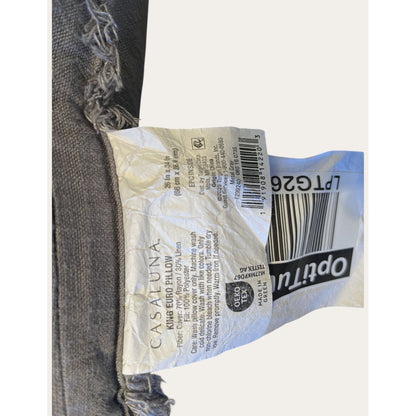 Soft Linen Euro Pillow With Frayed Edges Coastal Farmhouse Decor Accent
