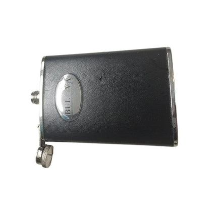 Bulova 8Oz Black & Silver Stainless Steel Hip Flask With Secure Screw Cap