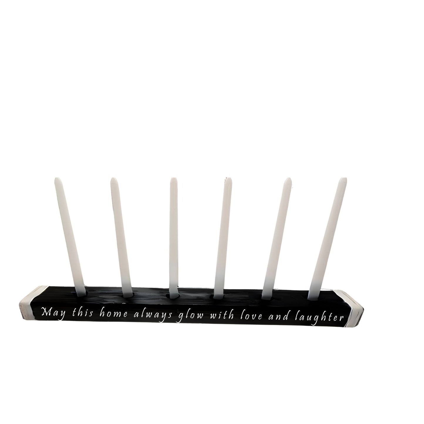 Wooden Candelabra Centerpiece With Various Personalized Messages
