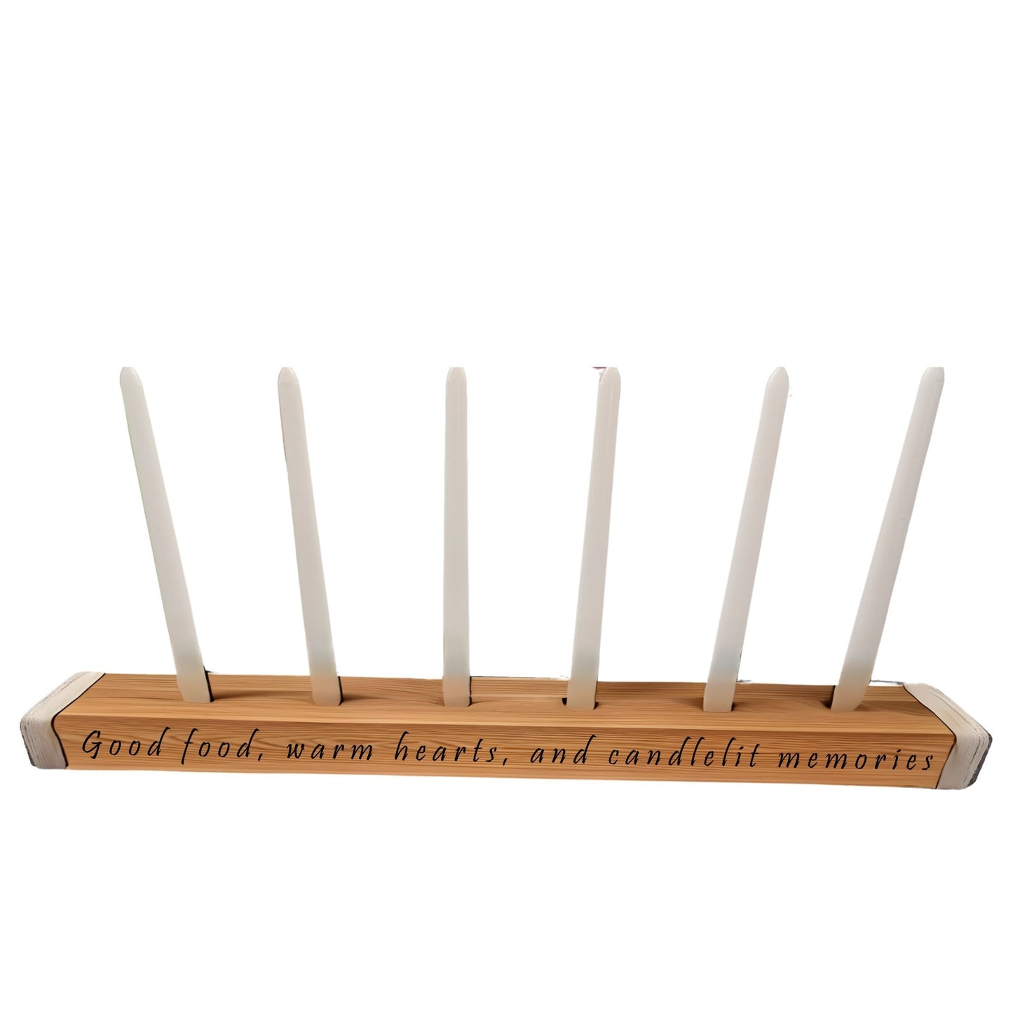 Wooden Candelabra Centerpiece With Various Personalized Messages