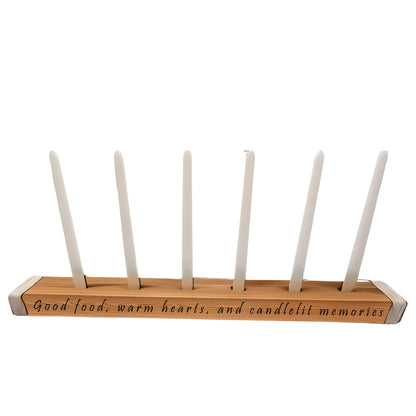 Wooden Candelabra Centerpiece With Various Personalized Messages