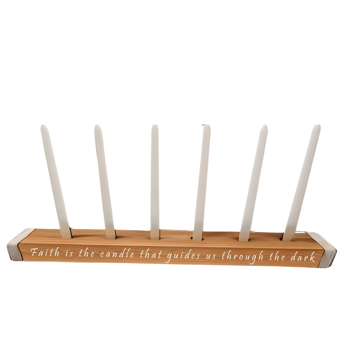 Wooden Candelabra Centerpiece With Various Personalized Messages