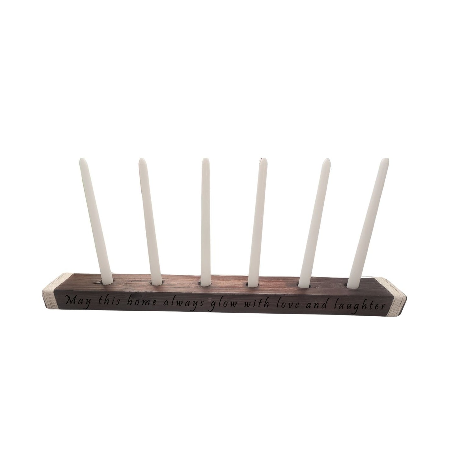 Wooden Candelabra Centerpiece With Various Personalized Messages