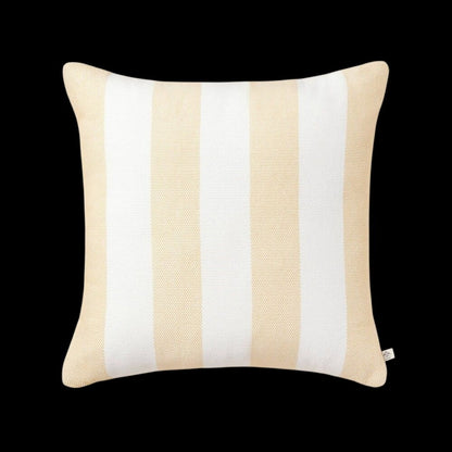 18"x18" Bold Stripe Indoor/Outdoor Square Throw Pillow Gold/Cream - Hearth & Hand™ with Magnolia