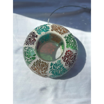 Mosaic Glass Hanging Bird Feeder – Colorful & Multi-Purpose Garden Accent decoration
