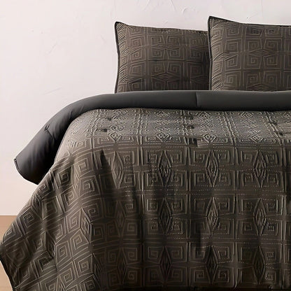 Opalhouse Designed with Jungalow Twin or Twin XL Dark Gray Textured Ikat Geo 2 Piece Quilt & Sham Set