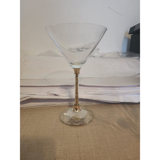 Martini Glasses with Crystal-Filled Stems, Sophisticated Crystal Glassware