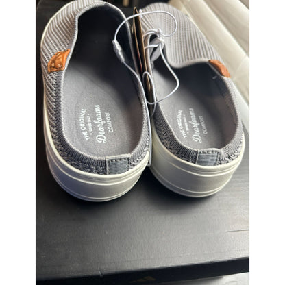 Dearfoams Original Gray Mesh Casual Slip-On Shoes With White Soles