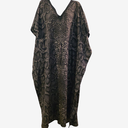 Womens Boho Kaftan Dress Flowy Resort Lounge Caftan Cover Up Snake Print