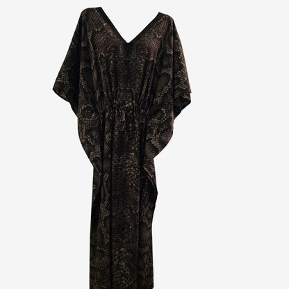 Womens Boho Kaftan Dress Flowy Resort Lounge Caftan Cover Up Snake Print