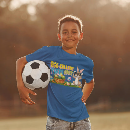 Egg-cellent Vibes Only Kids Tee - Perfect for Easter, Playdates, Birthdays, Spring Celebrations, Fun Outfits