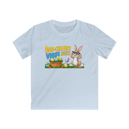 Egg-cellent Vibes Only Kids Tee - Perfect for Easter, Playdates, Birthdays, Spring Celebrations, Fun Outfits