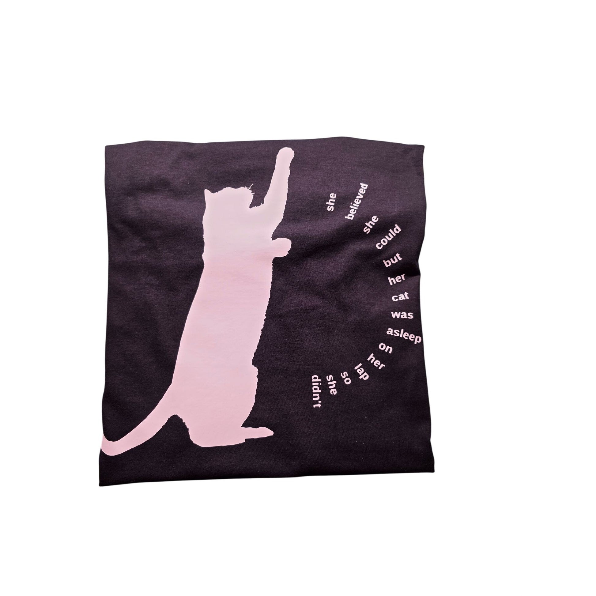 Funny Cat Lover T Shirt Cat Humor Shirt featuring a playful cat silhouette and humorous text design.
