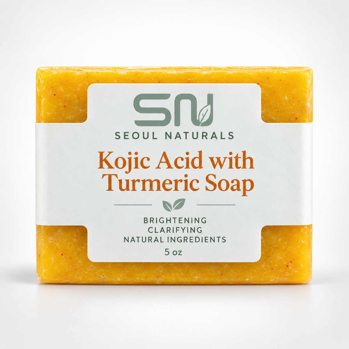 Seoul Naturals Kojic Acid & Turmeric Soap Bar – 5 oz | Skin Radiance & Face and Body Cleansing