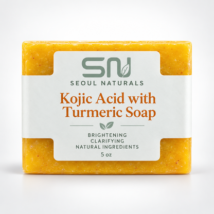Seoul Naturals Kojic Acid & Turmeric Soap Bar – 5 oz | Skin Radiance & Face and Body Cleansing