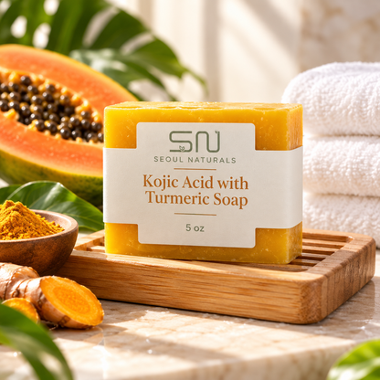 Seoul Naturals Kojic Acid & Turmeric Soap Bar – 5 oz | Skin Radiance & Face and Body Cleansing