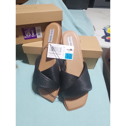 Steve Madden Ladies Slide Sandals US Size 10 Black and Cream